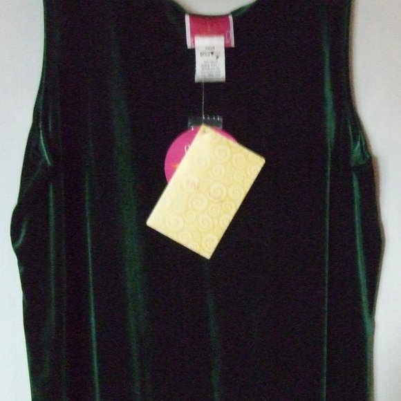 Quacker Factory Green Sequined Stretch Velour Set - Picture 4 of 6
